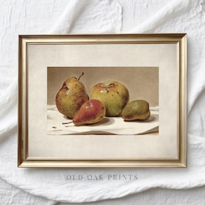 Country Kitchen Apple and Pear Print | Vintage Painting | Boho Cottage Still Life PRINTABLE Digital Download Art | 213