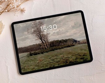 Sfondo per iPad con paesaggio vintage / Sfondo rustico per tablet (download digitale)