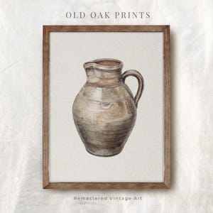 Rustic Kitchen Jug Print | Vintage Farmhouse Kitchen Painting | Digital PRINTABLE | 312