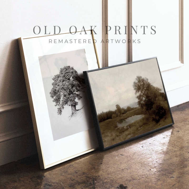 Vintage Country Landscape Painting: Moody Wall Art (Digital Download) image 2