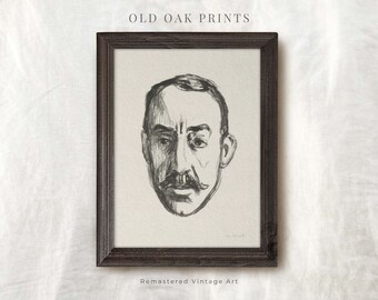 ヴィンテージ紳士の絵のプリント | アンティークな男性のスケッチ