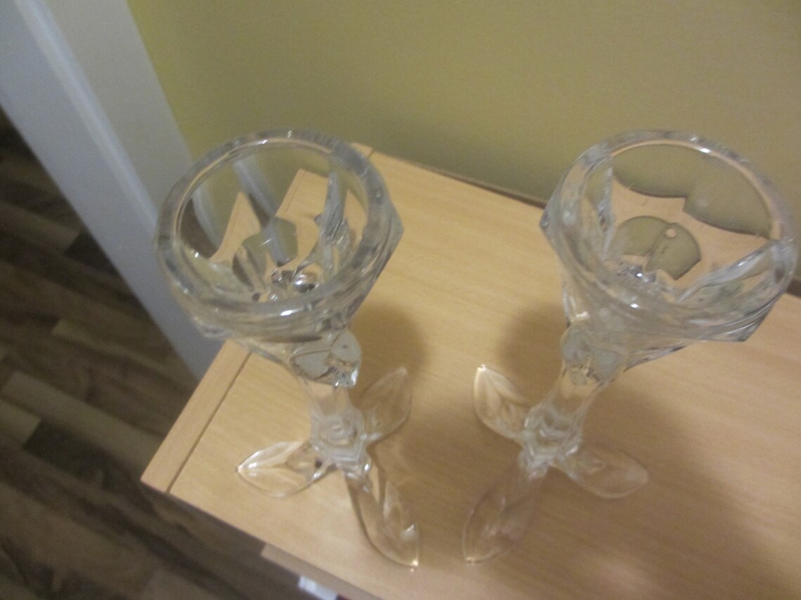 Crystal Candle Holders France Cristal D'Arques Etsy