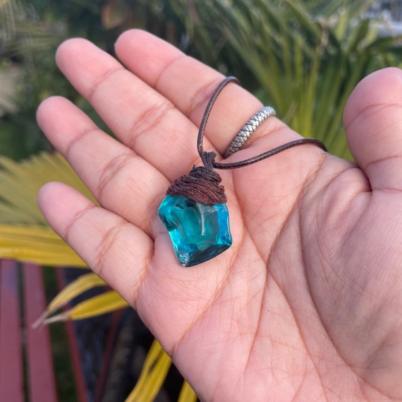 Teal crystal necklace sale