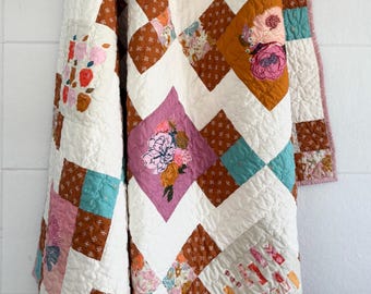 Handmade Throw Quilt: Ruby Star Society Fabrics 55”x68”