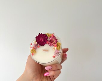 Dried flower candle - Passion fruit