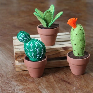 Set of 3 Felt Cacti, Cactus, Artificial plant, Home décor, Gift idea