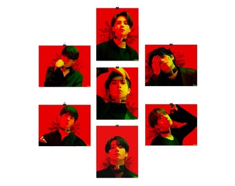 BTS OT7 Anniversary Neon Art Print Set