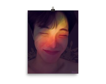 BTS J-Hope- Rainbow Shirtless Hoseok BTS Fanart Print