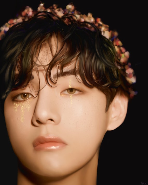 【激レア！】BTS ペンミ happy everafter 落下物 V テテ BTS V- Glitter Hot Taehyung Art Print - Etsy