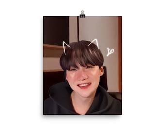 BTS SUGA- Cute Kitty Yoongi Art Print
