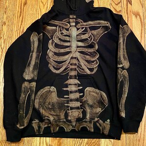 Bleach Painted Skeleton Hoodie - Etsy