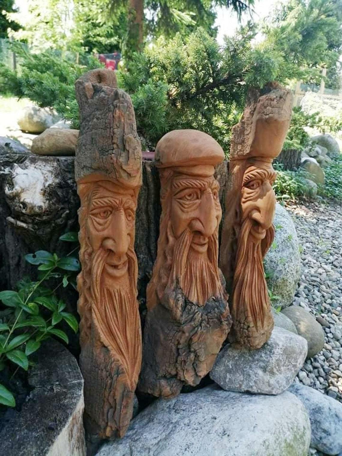Wood Spirit Wood Carving Carved Wood Spirit Wood Spirit Etsy