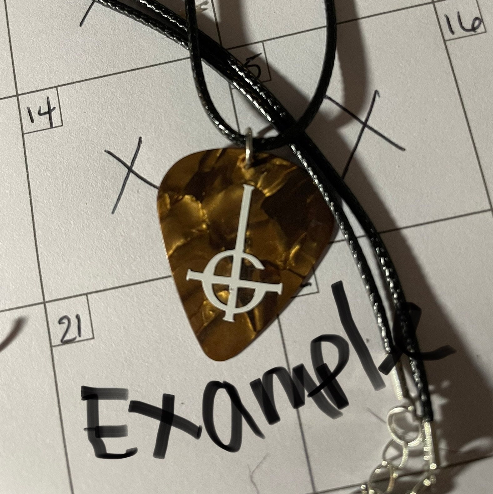 Band Ghost grucifix Guitar Pick Necklace Etsy