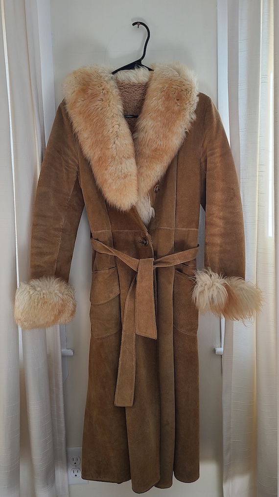 70s fur collar coat