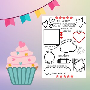 All About My Mam | INSTANT DOWNLOAD | Mam's Birthday Gift | Mother's Day Interview | Kids Printable | Fun Gift for Mam