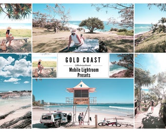 6 Summer Coastal Lightroom Mobile Presets, Travel & Fashion Bloggers Influencers Presets, Turquoise Blue Sea Ocean LR Mobile Presets