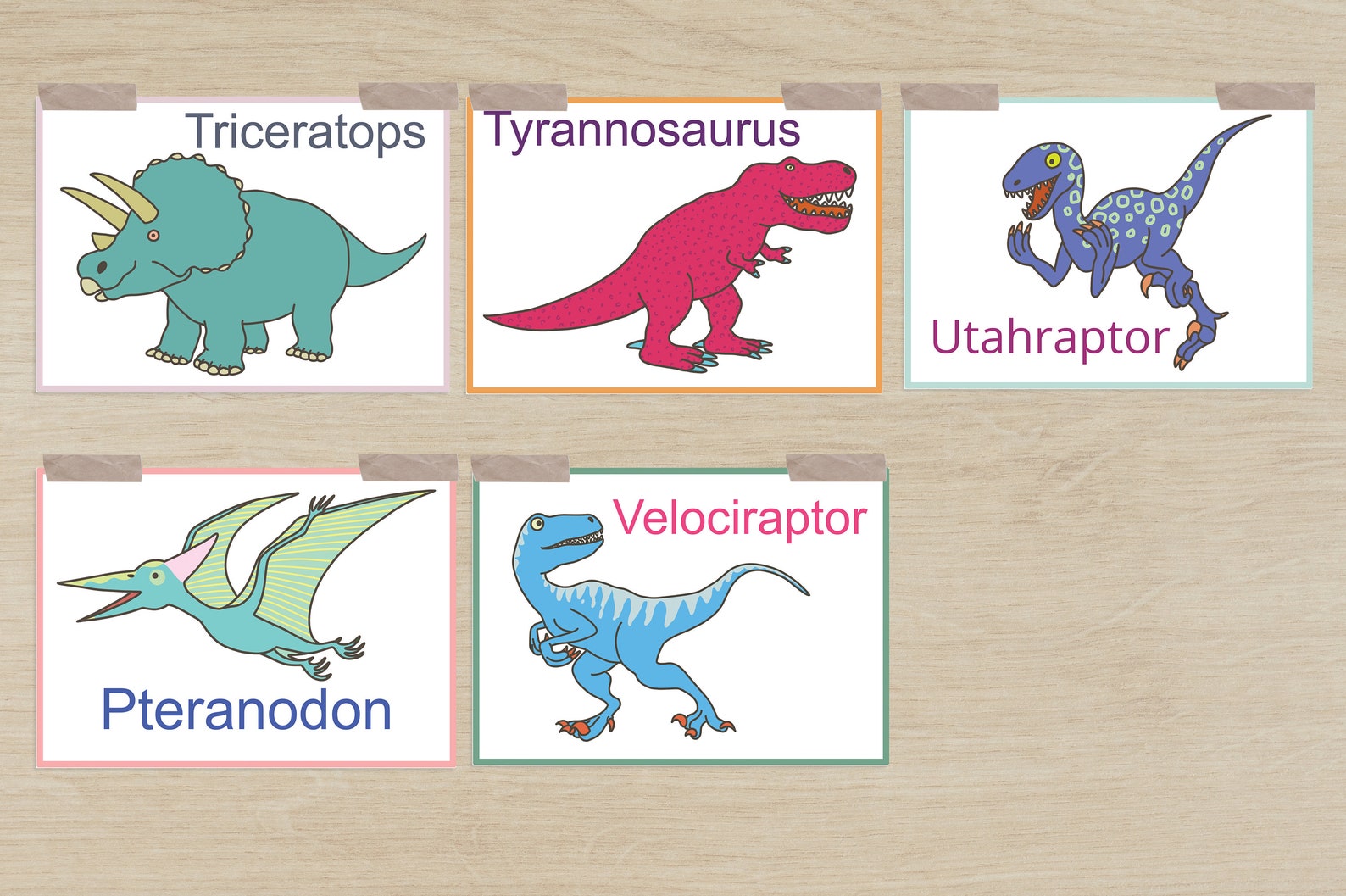 Dinosaur Flash Cards / Printable / Homeschool / Preschool / Etsy