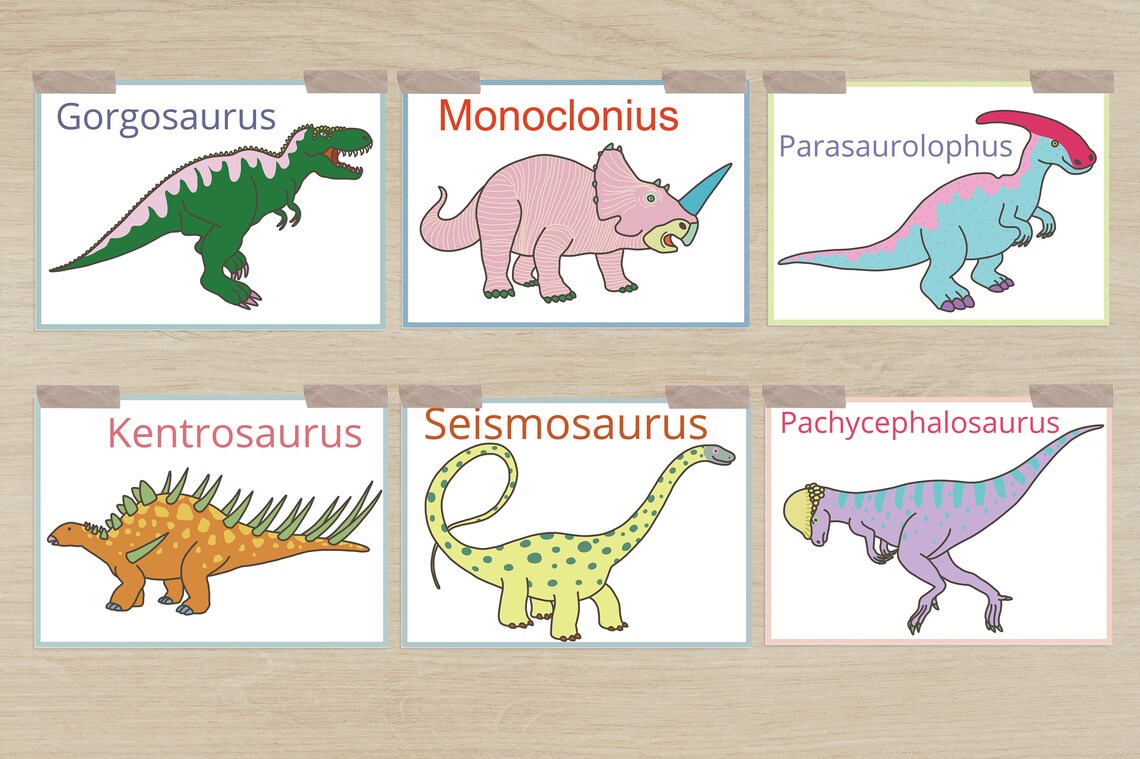 Dinosaur Flash Cards / Printable / Homeschool / Preschool / | Etsy