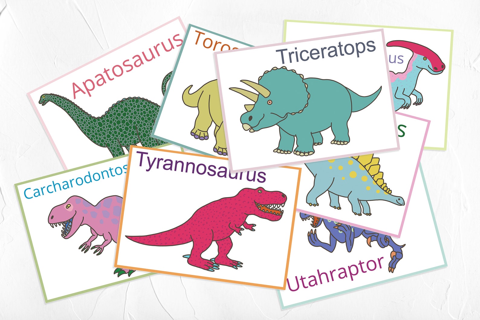Dinosaur Flash Cards Printable Homeschool Preschool Etsy
