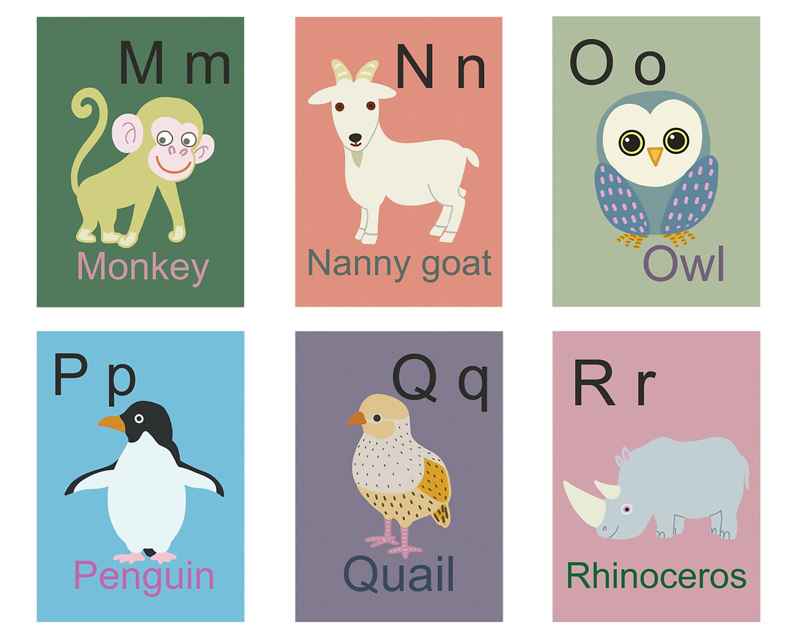 Animal Alphabet Flash Cards, ABC Animal Activity Cards, Homeschool or