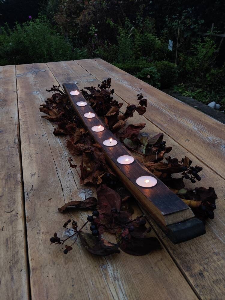 Solid Oak Whisky and Wine Barrel Candle Holders Etsy UK