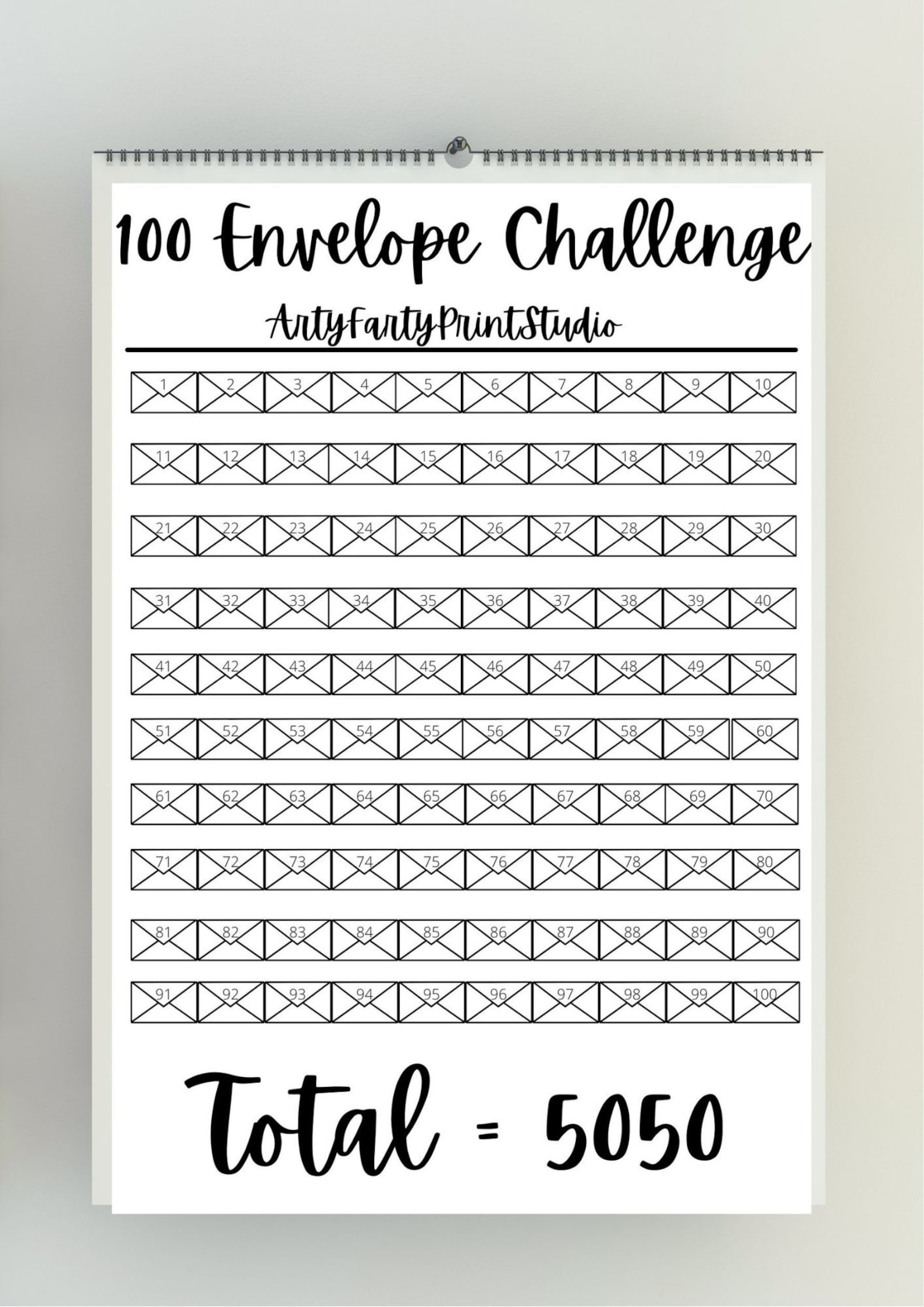 100-envelope-challenge-tracker-printable-savings-goal-money-etsy