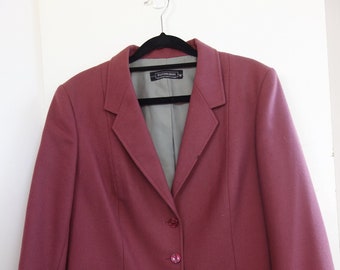 Vintage Fletcher Jones Matching Maroon Blazer and Pleated Skirt Set