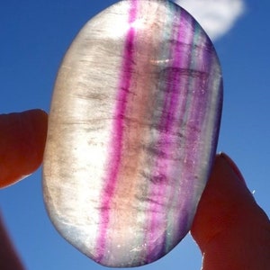 Fluorite Palm Stone - Rainbow - self Love and emotional Healing