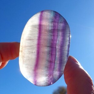 Fluorite Palm Stone - Rainbow - self Love and emotional Healing