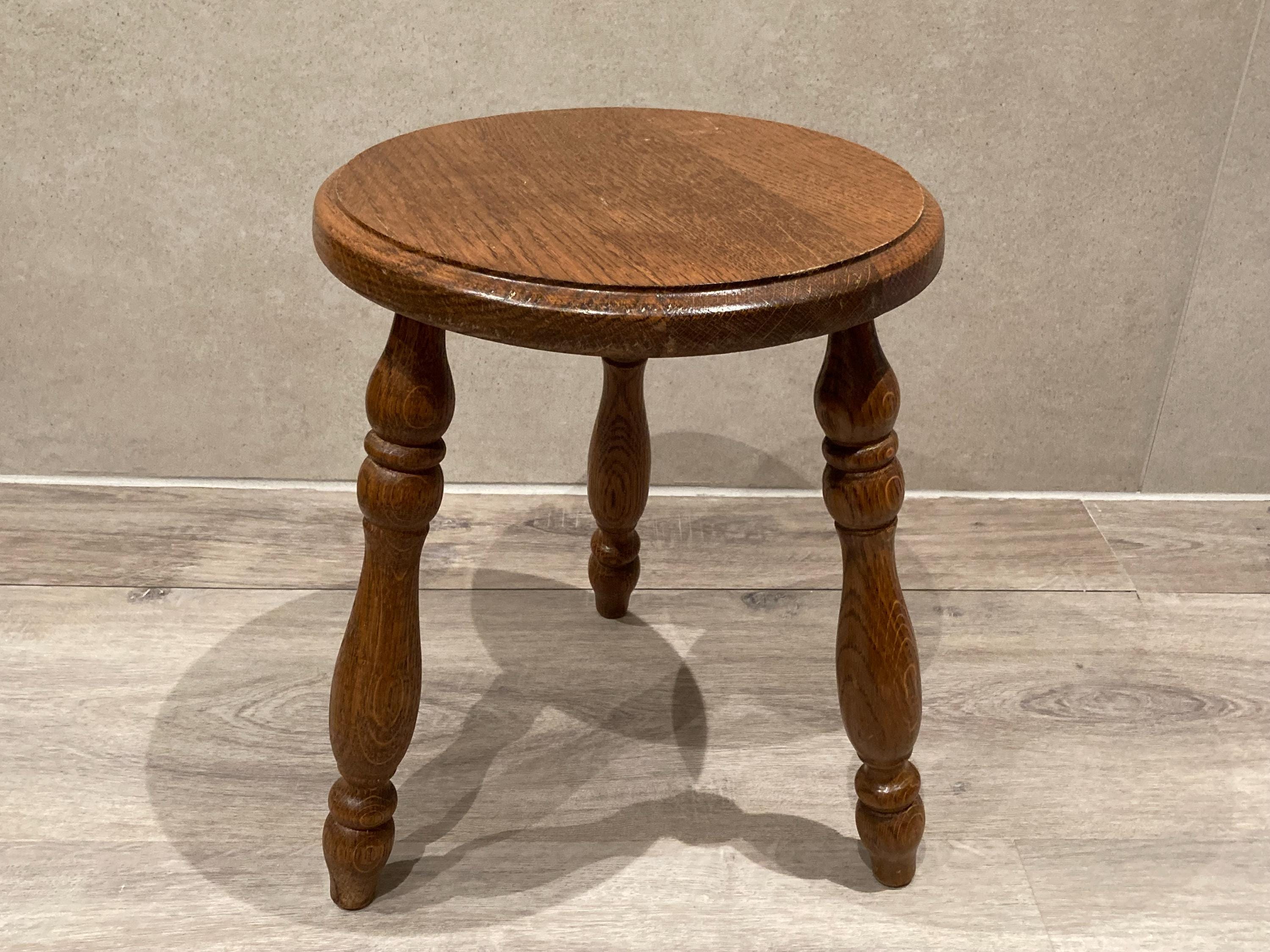 Vintage Stool Small Rustic Plant Stand Wooden Stool - Rustic Wood Plant ...