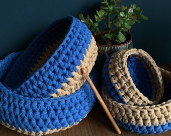 CROCHET PATTERN - Crochet Baskets (4 sizes!), Organization Baskets, Crochet Home Decor, Easy Crochet Baskets, DIGITAL Download