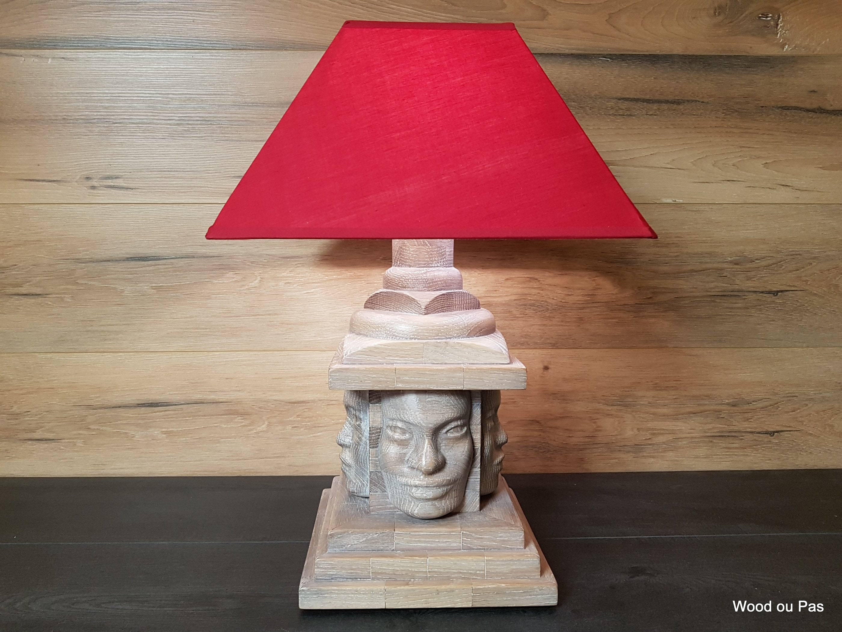 Lampe Bois Inspiration Angkor Cambodge