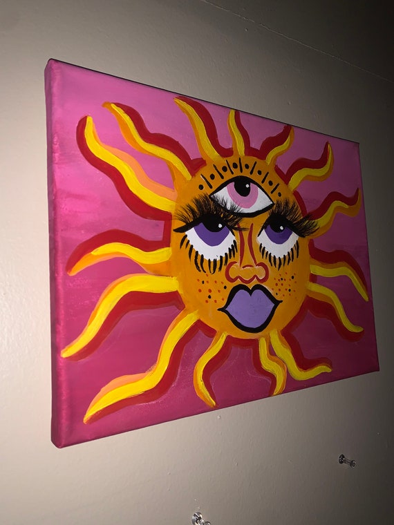 3d Trippy Sun Art Hippie Spiritual Energy Goddess Baddie Etsy Australia