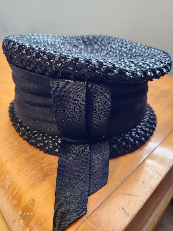 Women's vintage Union cc 532717 black straw hat