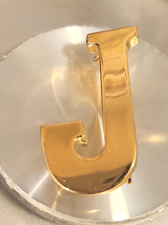 Vintage Anne Klein Letter J Brooch Pin