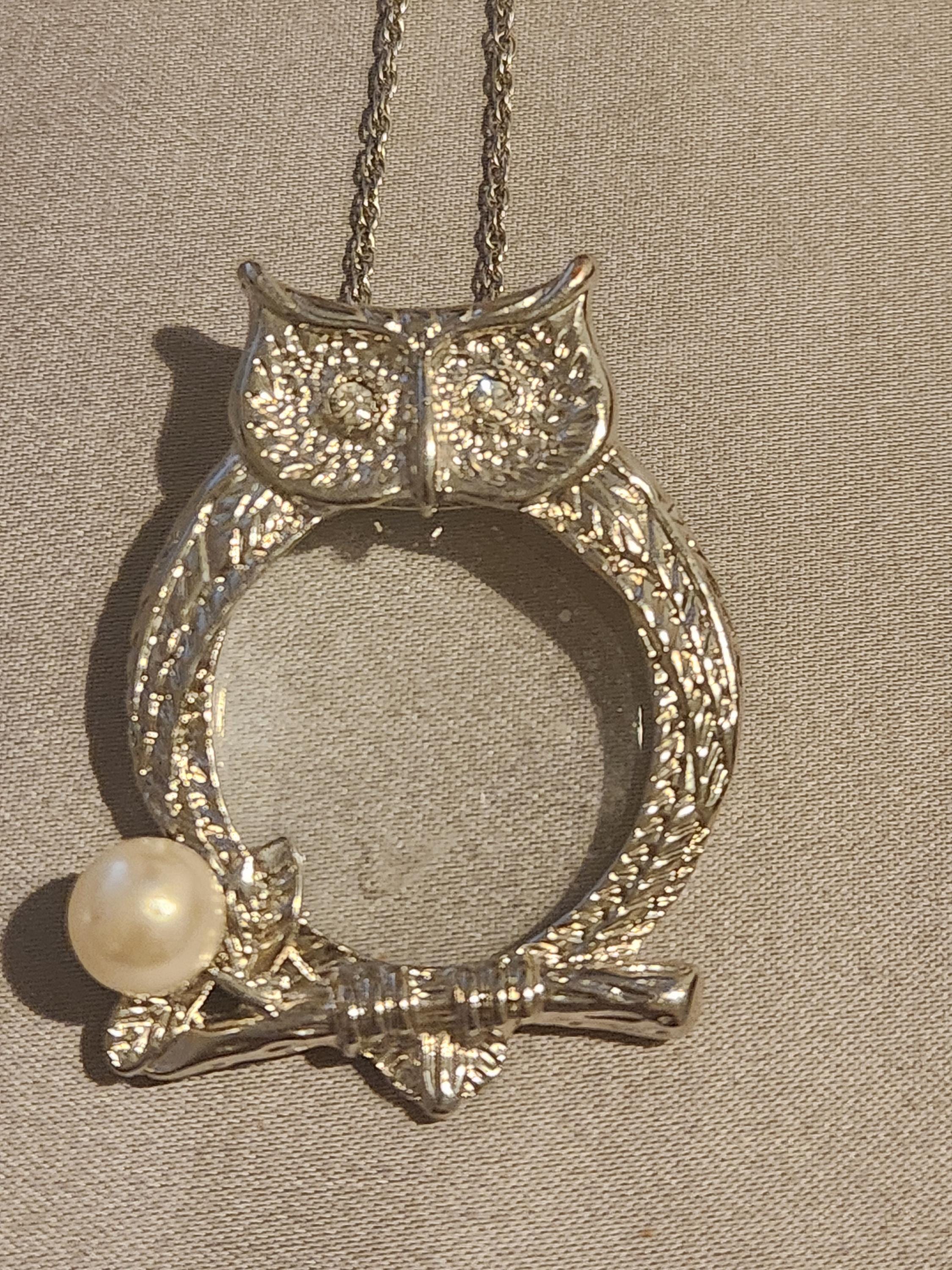 Magnifying Owl Pendant Necklace