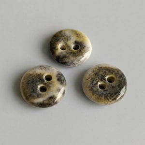 12mm Handmade Pottery Craft Button for Sewing, Handpainted Ceramic
