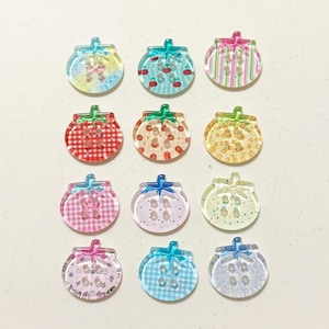 Tomato-Shaped Printed Buttons for Sewing and Craft Supplies, 25mm, 12-Piece Set