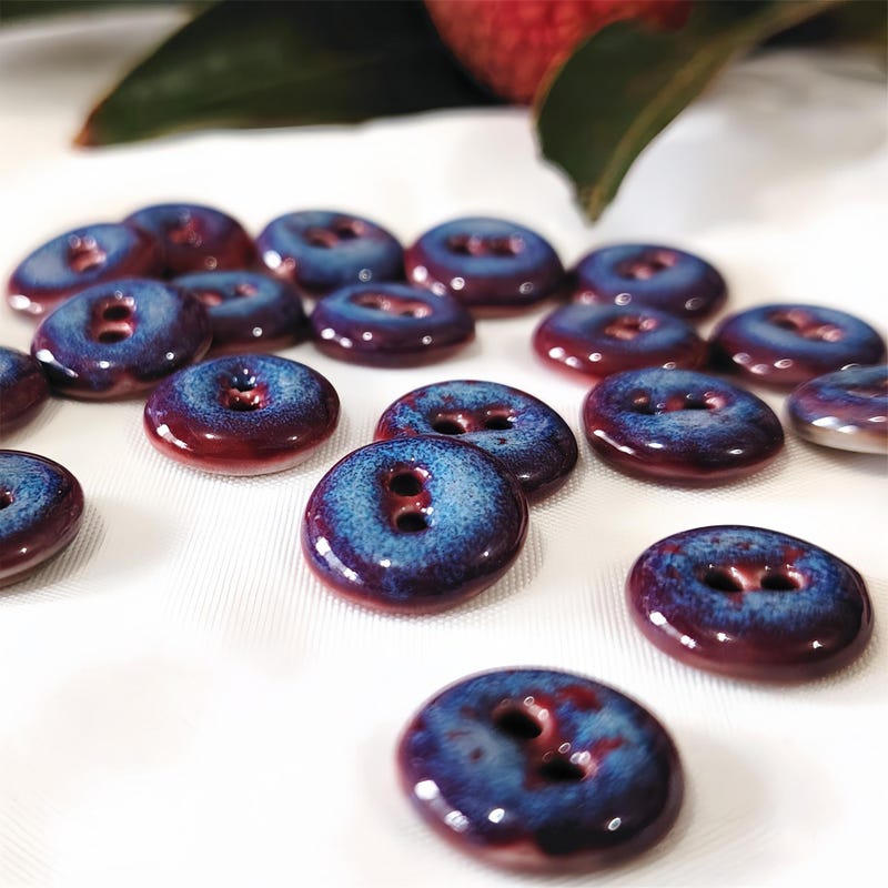 15mm Blue Ceramic Buttons - Etsy