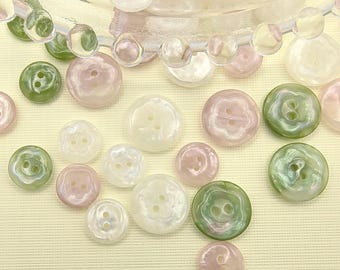 10-delige ronde parelmoerknopen voor naai- en knutselbenodigdheden, 11,5 mm/15,5 mm