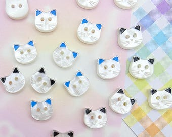 Cartoon Cat Decorative Buttons for Sewing and Craft Supplies, 12mm, 10pcs/20pcs