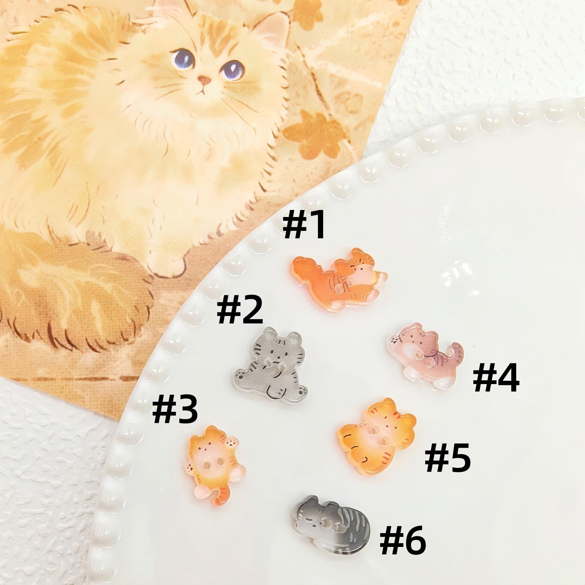 Cat Shape Buttons, Kawaii Kitten Sewing Buttons for DIY Crafts ...