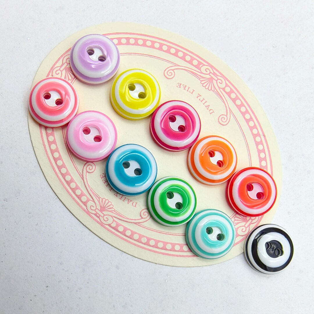 Round Multicolor Decorative Buttons for Crafts and Sewing, 13mm, 10pcs ...