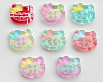 Bottoni a forma di gatto dei cartoni animati da 23 mm, set da 20 pezzi per cucito e artigianato