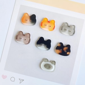 17 mm stora kawaii-knappar i kattform för kreativa sömnadsprojekt