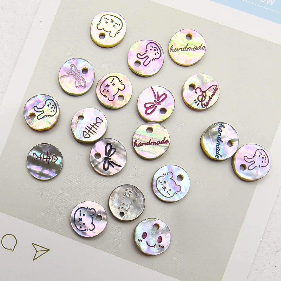 Natural Freshwater Shell Single-hole Buttons for Clothing and Craft ...
