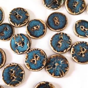 Boutons à deux trous en céramique texturée faits main de 18 mm pour la couture et le bricolage, styles aléatoires