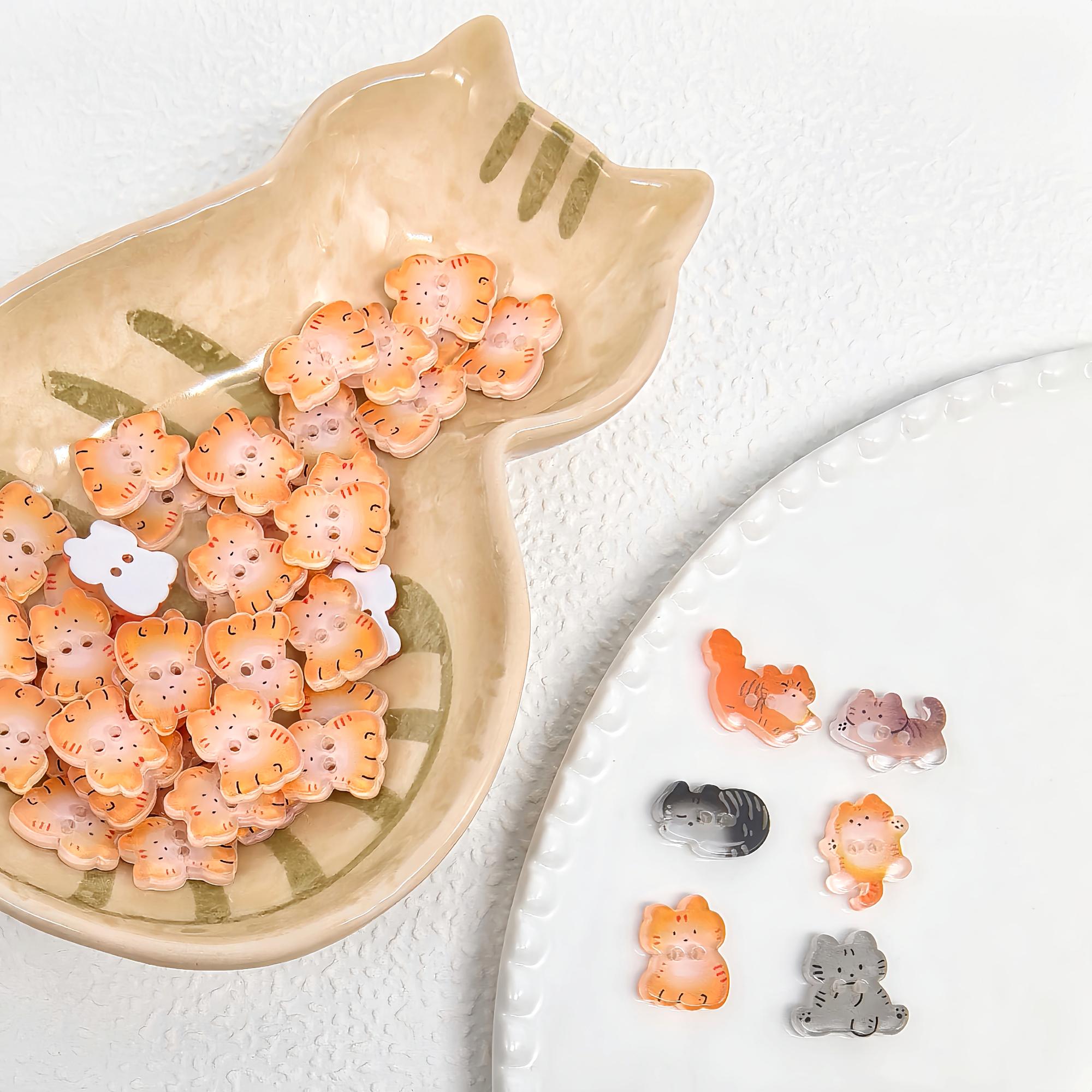 Cat Shape Buttons, Kawaii Kitten Sewing Buttons for DIY Crafts ...