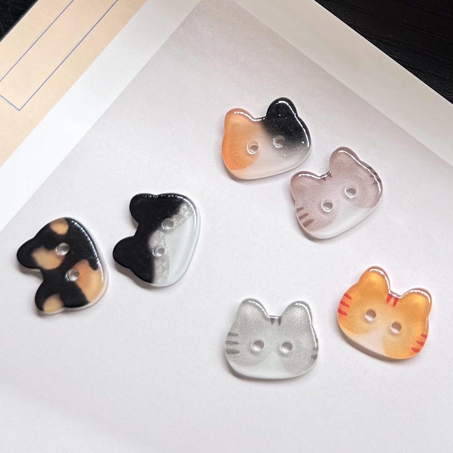 Easy Button Cat Kawaii Cat Head Buttons, 2 Hole Animal Sewing Buttons for Crafts, DIY ...
