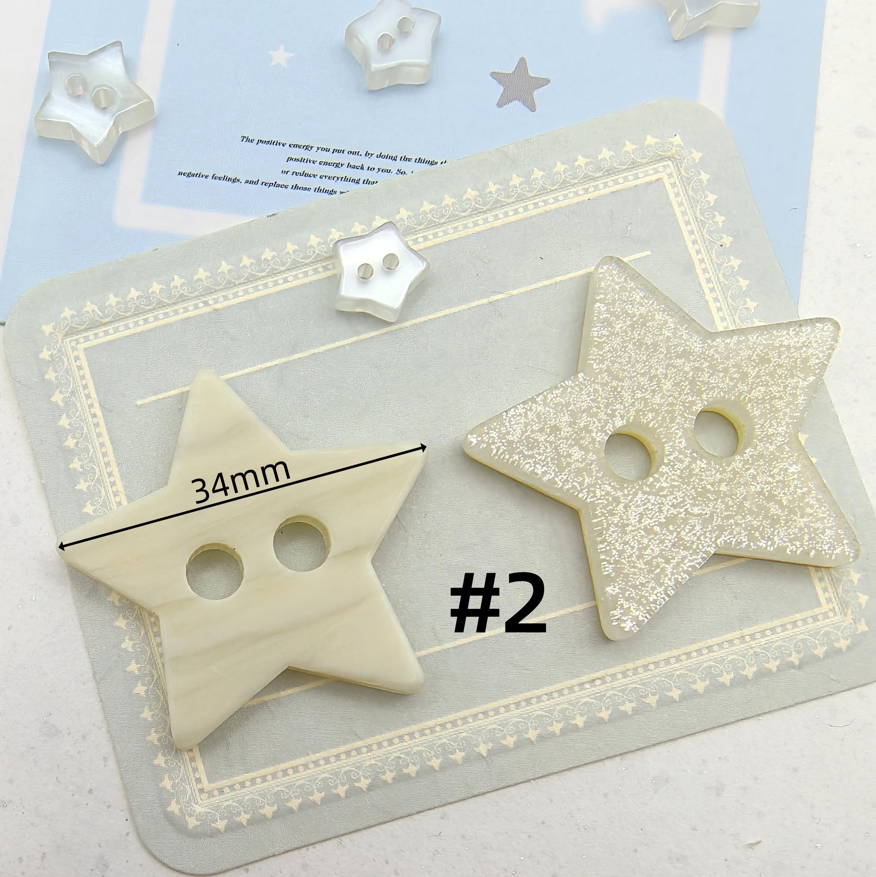 Large Star-shaped Buttons With Iridescent Color for Sewing and Crafts ...